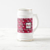 Maple lekt op een kolenachtergrond Beer Stein Bierpul (Voorkant rechts)