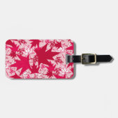Maple lekt op een roze achtergrond bagagelabel (Voorkant horizontaal)
