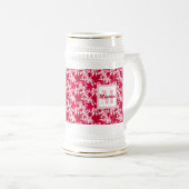 Maple lekt op een roze achtergrond bierpul (Voorkant rechts)