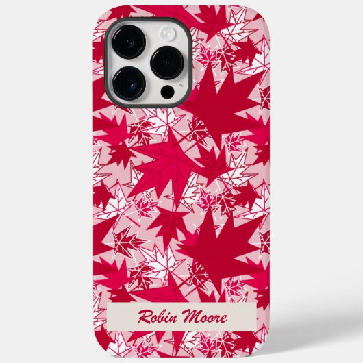Maple lekt op een roze achtergrond Case-Mate iPhone case (Achterkant)