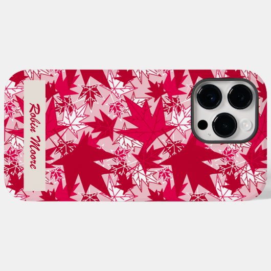 Maple lekt op een roze achtergrond Case-Mate iPhone case (Achterkant (horizontaal))