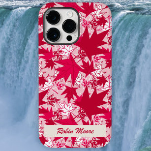 Maple lekt op een roze achtergrond Case-Mate iPhone 14 pro max hoesje