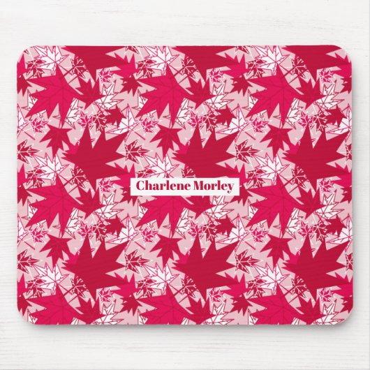 Maple lekt op een roze achtergrond muismat (Voorkant)