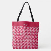 Maple lekt op een roze achtergrond tote bag (Voorkant)