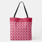 Maple lekt op een roze achtergrond tote bag (Achterkant)