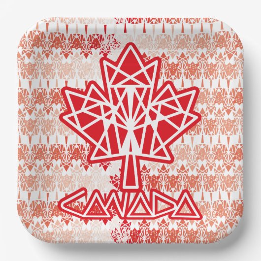 MAPLE MADE WITH TRIANGLES CANADA FLAG BY MASANSER PAPIEREN BORDJE (Voorkant)