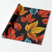 Maple Magic: Autumn Leaf Design Cadeaupapier (Uitgerold)