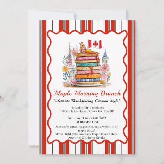 Maple Morning Brunch | 3D poppenhuis pannenkoek Kaart (Voorkant)