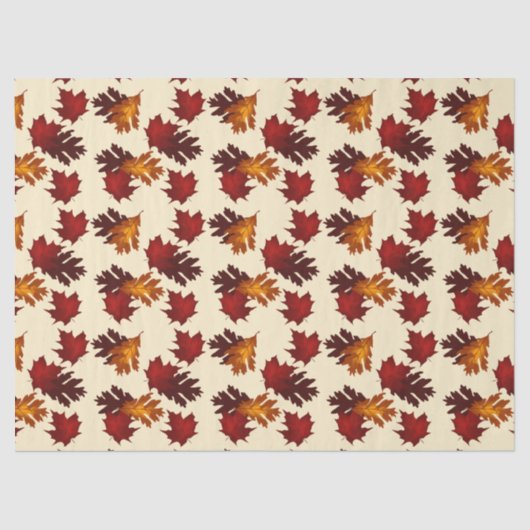 Maple Oak Foliage laat najaarkleuren ontkoppelen Tissuepapier (Voorkant)