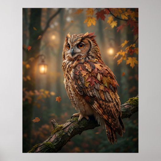 Maple Owl Autumn Glow Poster (Voorkant)