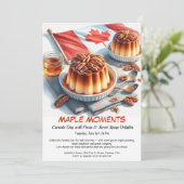 Maple & Pecan Pie Waterverf Ontwerp | Canada Day Kaart (Staand voorkant)