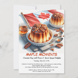 Maple & Pecan Pie Waterverf Ontwerp | Canada Day Kaart