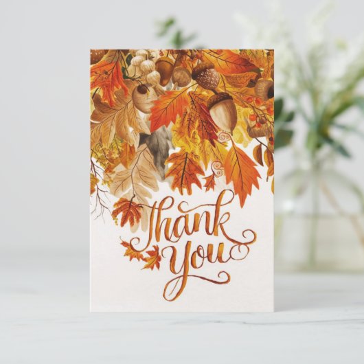 Maple Rustic Autumn Herfst Bedankkaart (Staand voorkant)