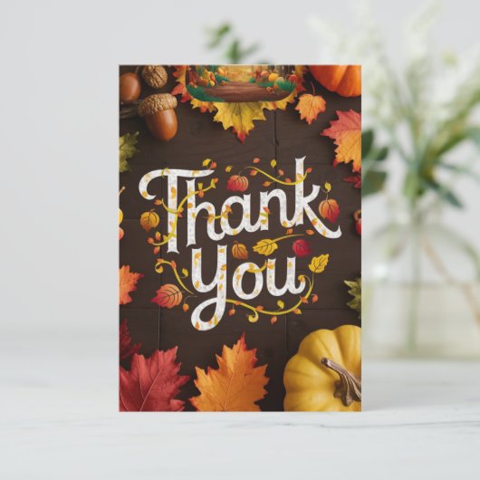 Maple Rustic Autumn Herfst Bedankkaart (Staand voorkant)