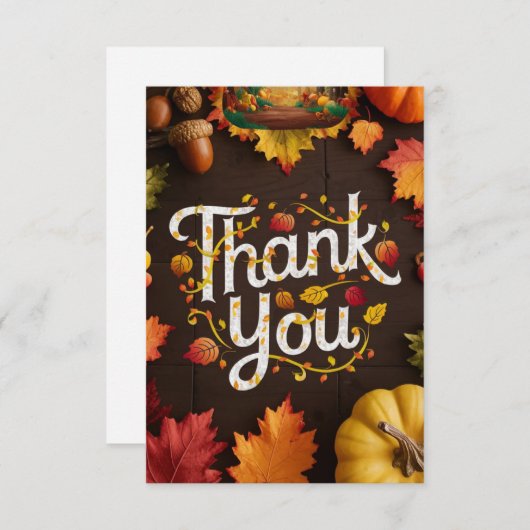 Maple Rustic Autumn Herfst Bedankkaart (Voorkant / Achterkant)