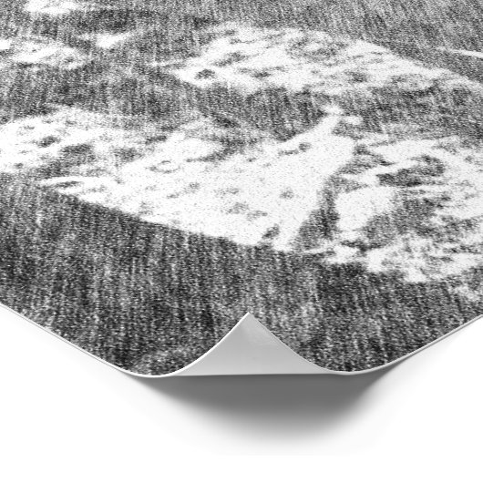 Maple Sap Bucket met Tree Black Pencil Art Poster (Hoek)