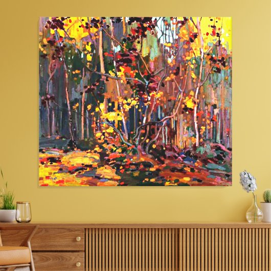 Maple Saplings, beroemd schilderij van Tom Thomson Canvas Afdruk (Insitu (Woonkamer))