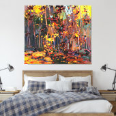 Maple Saplings, beroemd schilderij van Tom Thomson Canvas Afdruk (Insitu (Slaapkamer))