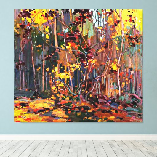 Maple Saplings, beroemd schilderij van Tom Thomson Canvas Afdruk (Insitu (Houten vloer))