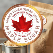 Maple Snoep Copper Border Red Sugar Maple Leaf Ronde Sticker