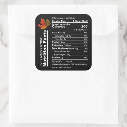 Maple stroop bewerkbare voedingsfeiten zwart label (Tas)