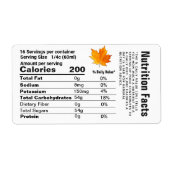 Maple stroop blad voeding feiten verzendlabel (Voorkant)