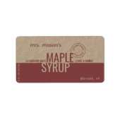 Maple stroop lente seizoen kraft en bruin label (Voorkant)