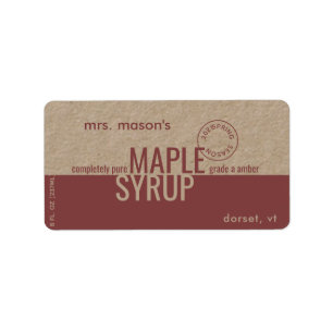 Maple stroop lente seizoen kraft en bruin label