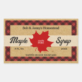 Maple stroop rode buffel controleren blad kraftpap rechthoekige sticker (Voorkant)