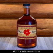 Maple stroop rode buffel controleren blad kraftpap rechthoekige sticker