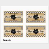 Maple stroop zwart buffel check blad kraft papier rechthoekige sticker (Vel)