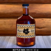 Maple stroop zwart buffel check blad kraft papier rechthoekige sticker