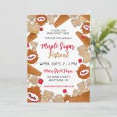 Maple Sugar Festival Syrup Snoep Maine Canada Kaart (Staand voorkant)