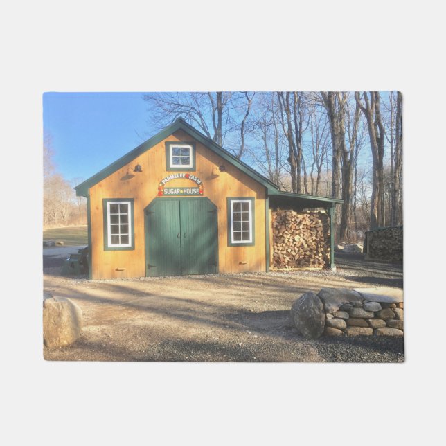 Maple Sugar House in Parmelee Boerderij Deurmat (Voorkant)