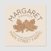 Maple Sugar Leaf Leaves Vermont Boerderij Orchard Naamplaatje (Voorkant)