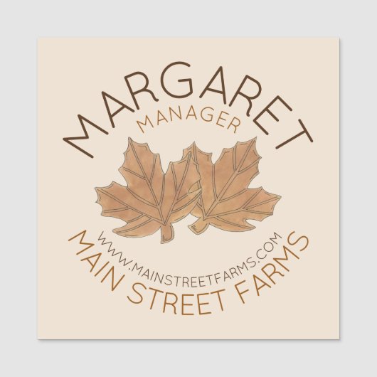 Maple Sugar Leaf Leaves Vermont Boerderij Orchard Naamplaatje (Voorkant)