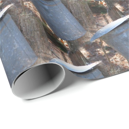 Maple Sugar Sap Bucket Natuur Patroon Cadeaupapier (Rol Hoek)