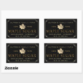 Maple Sugar Zwart & Gouden Rand Rechthoekig Label (Vel)