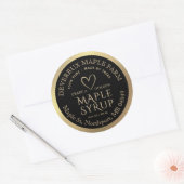 Maple Syrup 100% Pure Gemaakt door Trees Gold Hear Ronde Sticker (Envelop)