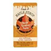Maple Syrup Autumn Leaf Business Jar Aangepast Etiket (Voorkant)
