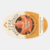 Maple Syrup Autumn Leaf Custom Business Jar Labels (Voorkant)