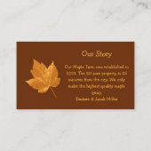 Maple Syrup Boerderij Amber Yellow Brown country R Visitekaartje (Achterkant)