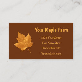 Maple Syrup Boerderij Amber Yellow Brown country R Visitekaartje