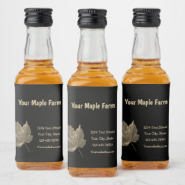 Maple Syrup Boerderij Beige Black Country Rustic Likeurfles Etiket