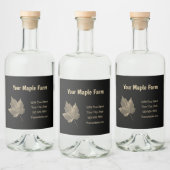 Maple Syrup Boerderij Beige Black Country Rustic Likeurfles Etiket (Flessen)