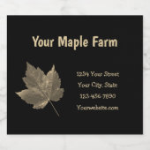 Maple Syrup Boerderij Beige Black Country Rustic Likeurfles Etiket (Enkel label)