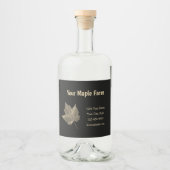 Maple Syrup Boerderij Beige Black Country Rustic Likeurfles Etiket (Voorkant)