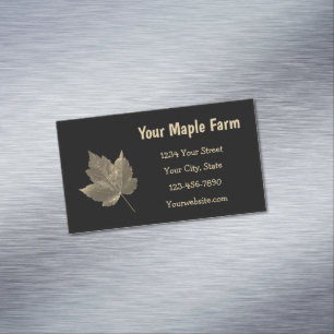 Maple Syrup Boerderij Beige Black Country Rustic Magnetisch Visitekaartje