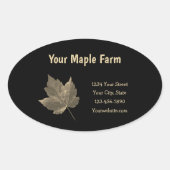 Maple Syrup Boerderij Beige Black Country Rustic Ovale Sticker (Voorkant)