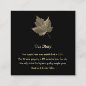 Maple Syrup Boerderij Beige Black Country Rustic Vierkante Visitekaartje (Achterkant)